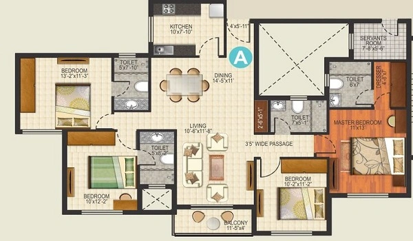 Godrej Sarjapur Road 4 BHK Floor Plan